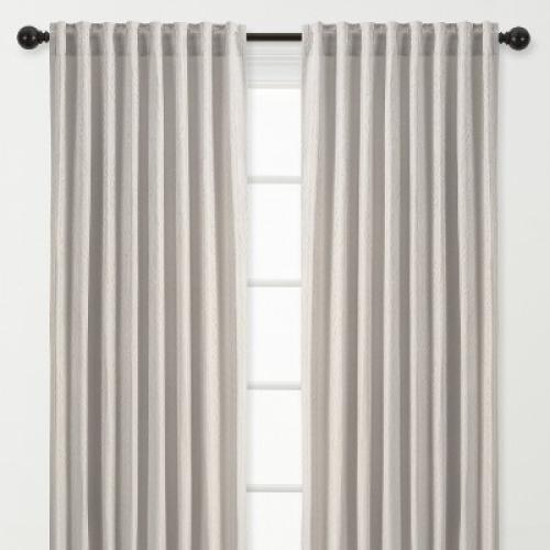 Chanasya 2pk Embossed Textured Sheer Window Curtain Panels - Set of 2 - 52 x 63 Inches Long - Leaf, Beige