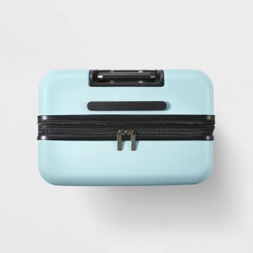 Hardside Large Checked Suitcase Muddy Aqua - Open Story™