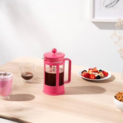 Bodum Kenya 8 Cup 34oz French Press Coffee Maker Pink: Manual Coffee Pot, BPA-Free, Dishwasher-Safe, Reusable Filter