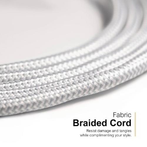 GE 6-Outlet Surge Protector 1560J 10' Braided Cord White