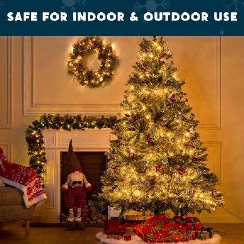 JOYFY Christmas String Lights Outdoor,150 Count Christmas Tree Lights,31.2FT String Lights with Green Wire for Xmas Indoor Party Garden Decorations