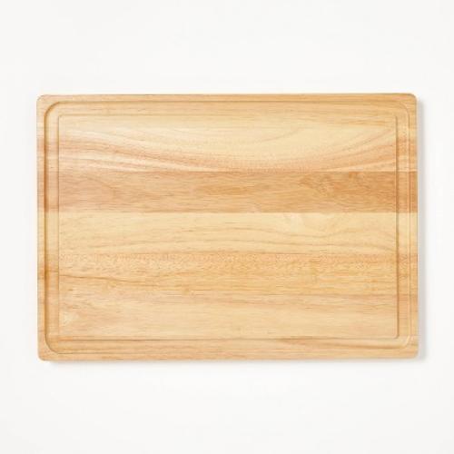 14x20 Rubberwood Carving Board with Juice Groove Natural - Figmint™