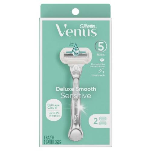 Venus Deluxe Smooth Sensitive Women's Razor   2 Razor Blade Refills