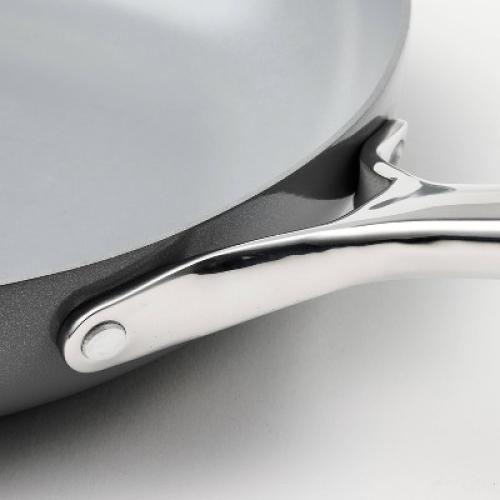 12 Aluminum Ceramic Fry Pan with Cover Dark Gray - Figmint™