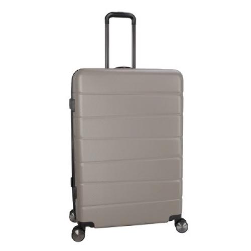 Skyline Hardside Large Checked Spinner Suitcase - Oxford Tan: Telescoping Handle & 8 Wheels ‼️has scratches on the outside ‼️