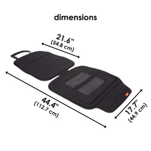 Diono Seat Guard Complete, Full Size Car Seat Protector, Raised Edges, Non Slip Backing, Black