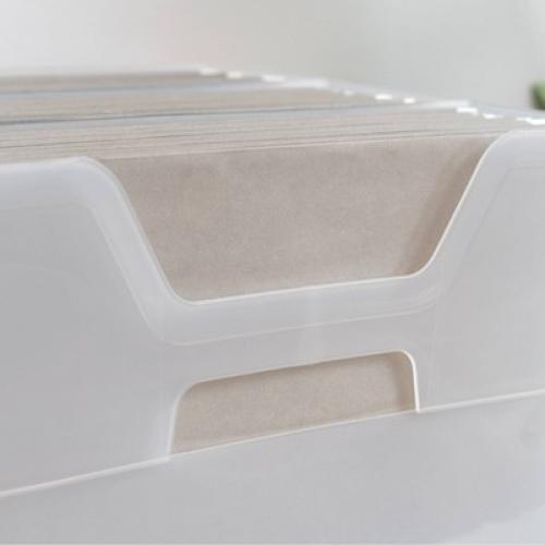 IRIS 6pk Small Open Storage Basket File Organizer White Clear