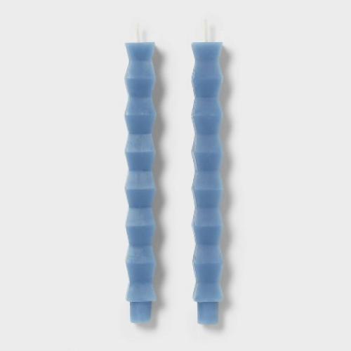 10 Diamond Shaped Taper Candle Set Blue - Room Essentials™
