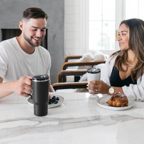 Reduce 24oz Hot1 Vacuum Insulated Stainless Steel Travel Mug with Steam Release Lid Black