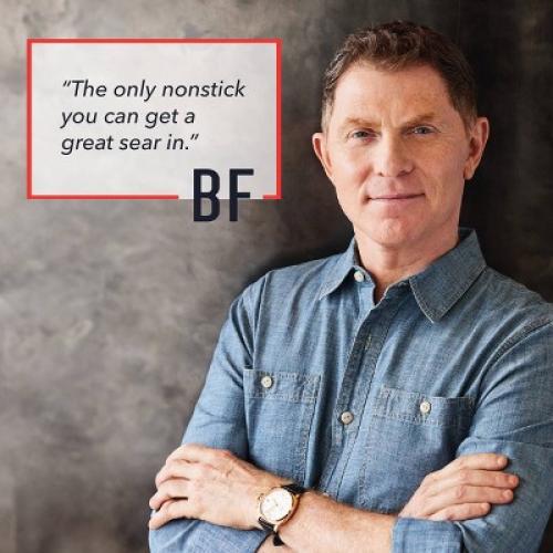 Bobby Flay 8 Ceramic Nonstick Aluminum Fry Pan Oxford Blue: Gas & Electric Compatible, PTFE & PFOA Free