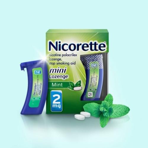 Mint 81 Count Nicorette 2mg Stop Smoking Aid Nicotine Mini Lozenge