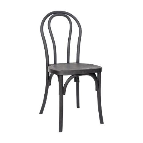 Color Black Flash Furniture HERCULES Commercial Black Indoor/Outdoor Wood Look Resin Thonet Style Chair
