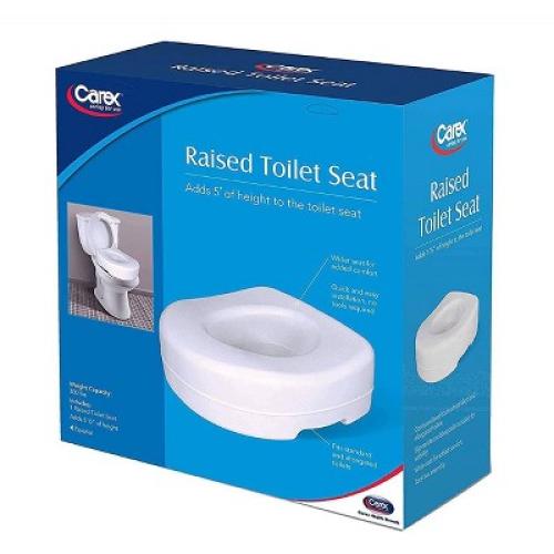 Carex Raised Toilet Seat - White