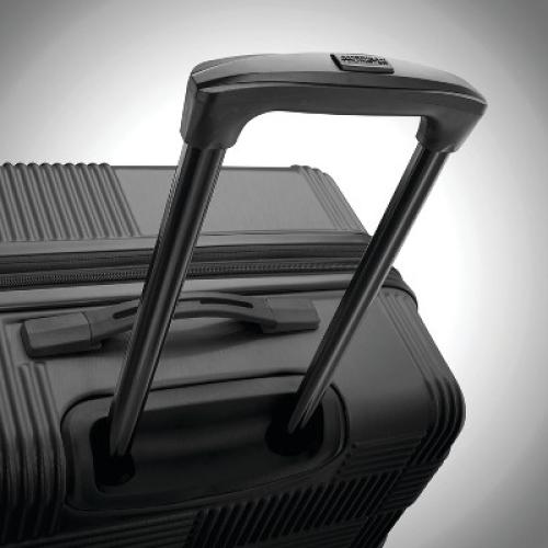American Tourister NXT Hardside Large Checked Spinner Suitcase - Blackout: 8 Wheels, ABS Shell