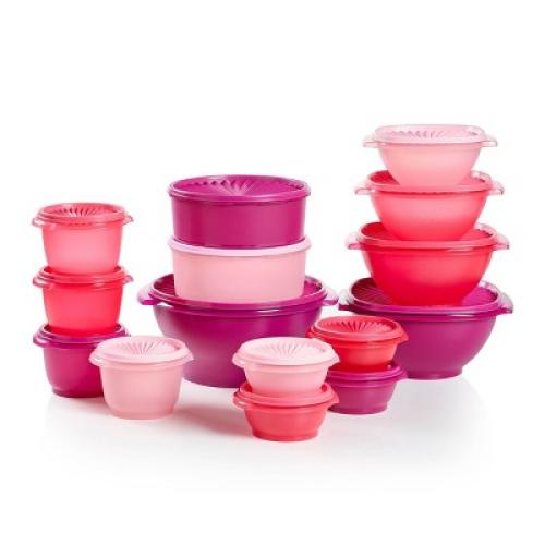 Tupperware 30pc (set of 15) Heritage Food Storage Container Set Pink: Stackable, BPA-Free, Dishwasher-Safe, Airtight Seal
