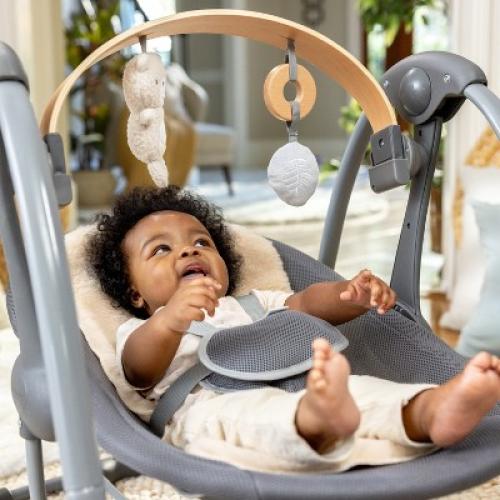 Ingenuity Every Season Swing 'n Go Portable Baby Swing - Wesley - Beige