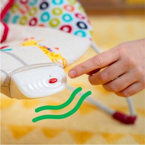 Bright Starts Playful Pinwheels Portable Baby Bouncer Seat with Vibrations and Toy Bar