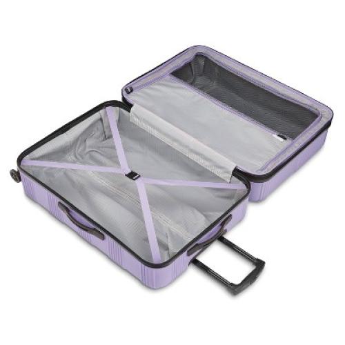 American Tourister NXT Checkered Hardside Carry On Spinner Suitcase - Soft Lilac