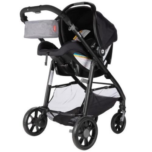 Diono Quantum 4 3-in-1 Travel System with LiteClik30 R SafePlus Infant Car Seat and Base, Black Jet