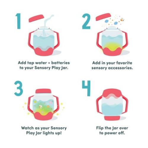 Glo Pals Toddler Sensory Play Jar - Coral