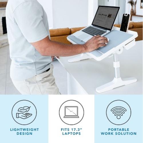 LAPGEAR Easy Tilt Adjustable Laptop Bed Desk Gray