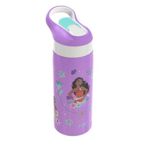 Zak Designs 19oz Princess Stainless Steel Double Wall Vacuum Riverside Water Bottle Purple MISSING STRAW