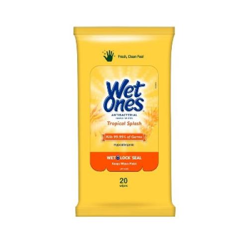 5pack Wet Ones Antibacterial Hand Wipes Travel Pack - Tropical Splash - 20ct