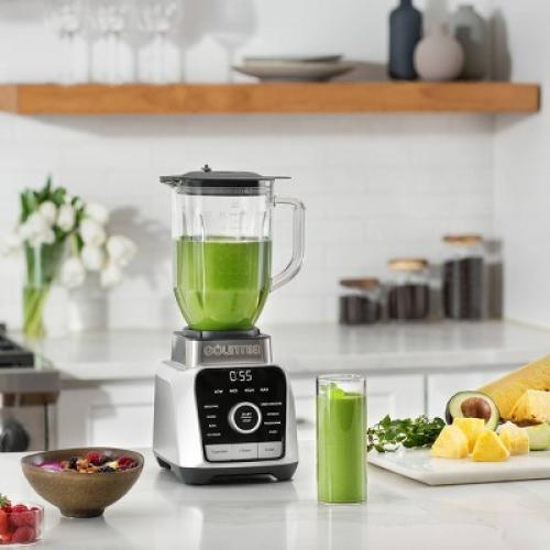 Gourmia Digital Blender with 8 Total Blend Programs, 4 Speeds & Round-Plated Tamper Gray