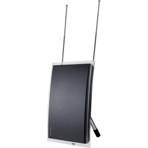 Philips Crystal HD Indoor Amplified TV Antenna with 6' Coaxial Cable – Black