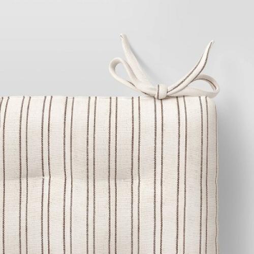 2 Cotton Striped Chair Pad Black/Natural - Threshold™
