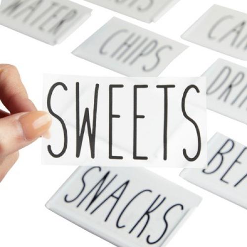 Talented Kitchen Talented Kitchen 8 Piece Metal Basket Labels Clip On Holders with 40 Labels, White Label Clips for Storage Bins