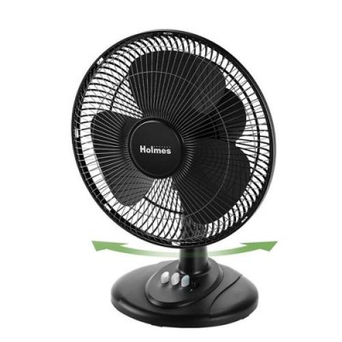 Holmes 12 Oscillating 3 Speed Adjustable Table Fan with Push Button Controls
