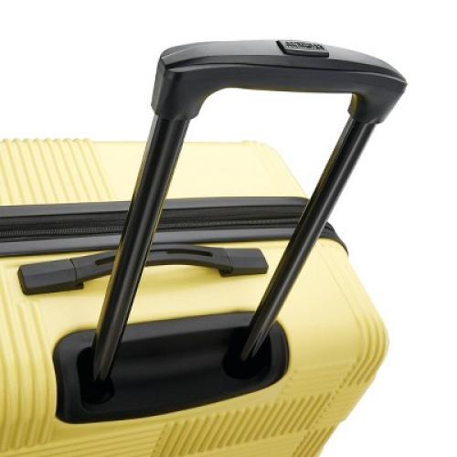 American Tourister NXT Checkered Hardside Carry On Spinner Suitcase - Yellow