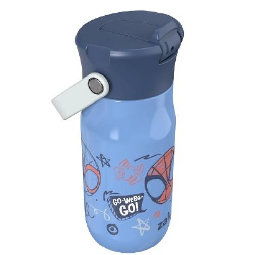 Zak Designs 14oz Spidey & Friends Stainless Steel Vacuum Harmony Straw Water Bottle Blue