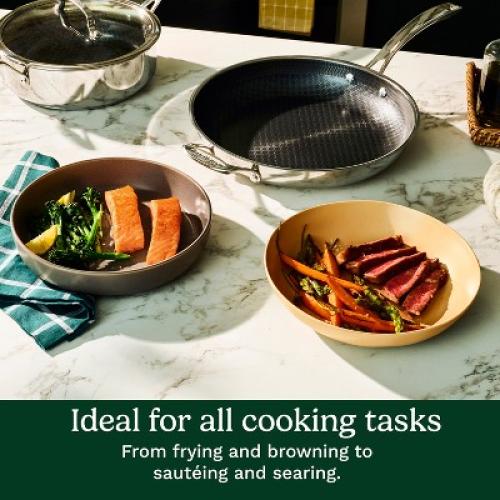 Cuisinart FusionPlus 12 Hybrid Stainless Steel and Ceramic Nonstick Fry Pan with Helper Handle
