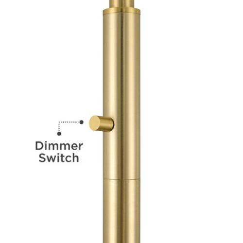 360 Lighting Kelowna Mid Century Modern 67 Tall Standing Floor Lamp Skinny Tree 3-Light Gold Metal Antique Brass Finish Living Room Globe White Shade