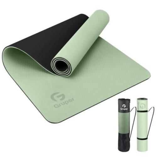 Gruper Non Slip Eco Friendly Yoga Mat with Carrying Strap for Women Fitness Exercise Pilates and Home Workouts