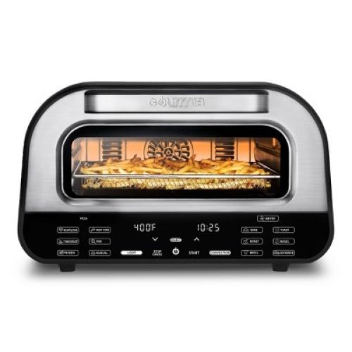 Gourmia All-In-One Indoor Pizza Oven, Toaster Oven, and Air Fryer w/ 6 Pizza Presets and 7 Cooking Functions: 1800W, Stainless Steel