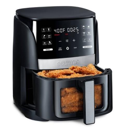 Gourmia 6-Qt Digital Window Air Fryer with 12 Presets & Guided Cooking Black: Stainless Steel, 1-Year Warranty ‼️has stains and scratches ‼️