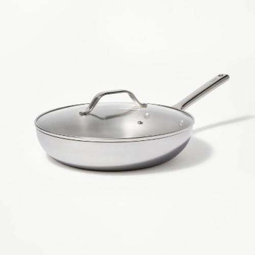 12 Stainless Steel Frypan with Cover Silver - Figmint™MISSING LID