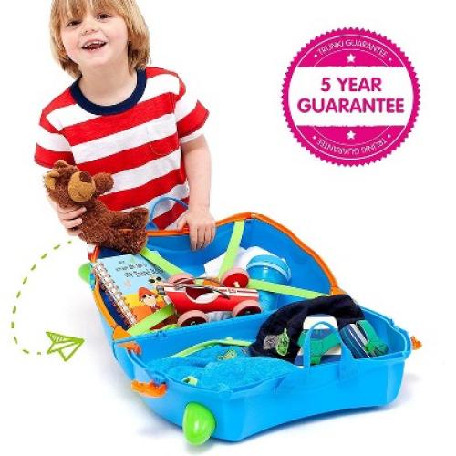 Trunki Kids Ride-On Suitcase & Toddler Carry-On Airplane Luggage: Terrance Blue