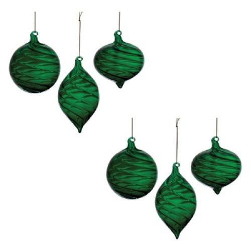 Melrose Swirl Glass Ornament (Set of 6)