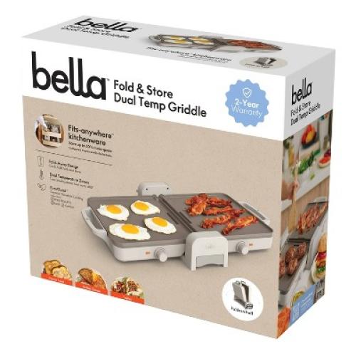 bella Fold and Store Dual Temp Griddle Oatmilk❗MAY HAVE MISSING PIECES/NEEDS CLEANING❗