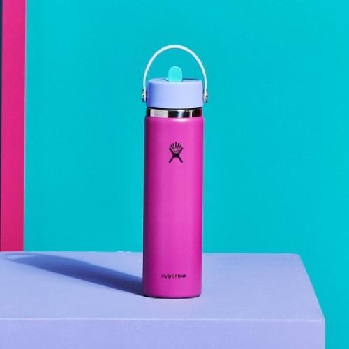 Hydro Flask 24oz Wide Mouth Flex Straw Water Bottle Holiday Punch: BPA-Free, Vacuum-Insulated, Leakproof, Dishwasher-Safe