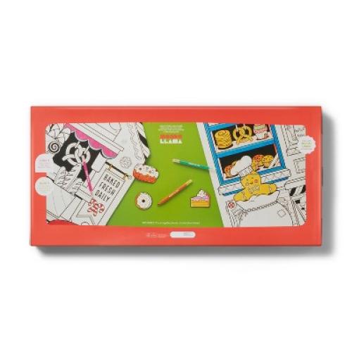 Christmas Craft Color-Your-Own Bakery Fort - Mondo Llama™: DIY Art Kit, Cardboard Panels, Ages 6 , 40.5 H x 47.3 D x 55.5 W