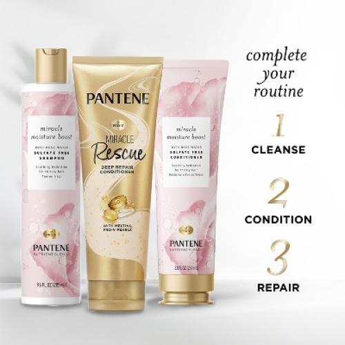 Pantene Sulfate Free Rose Water Shampoo and Conditioner Dual Pack, Nutrient Blends - 17.6 fl oz