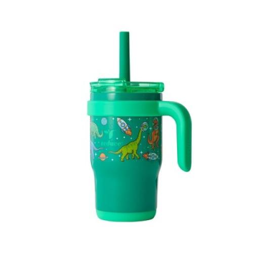 Reduce 14oz Coldee Vacuum Insulated Stainless Steel Straw Tumbler Bright Green: Kids Leakproof & Spillproof Cup