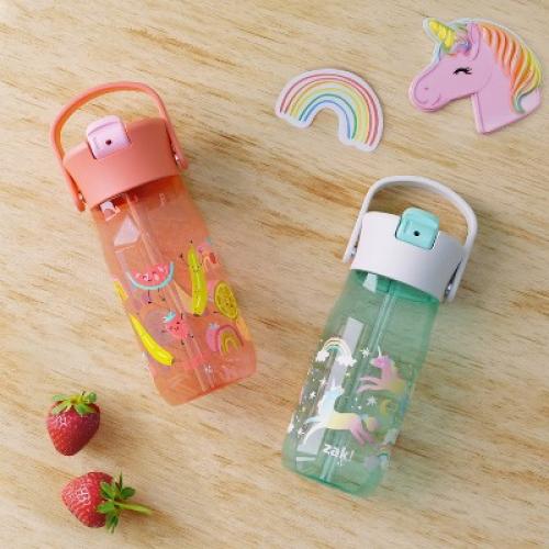 Zak Designs 2pk 18oz Harmony Straw Water Bottle Set Pink/Green MISSING THE GREEN ONE