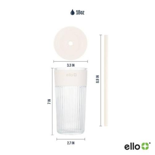 Ello Ava 18oz Straw Tumbler Cream MISSING STRAW