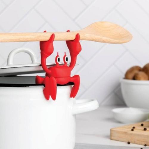 Ototo Holiday Gift Silicone Red Crab Spoon Rest Steam Releaser
